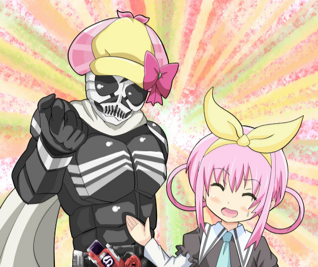 sherlock shellingford and kamen rider skull (kamen rider and 2 more) drawn by banboro_(technobot)