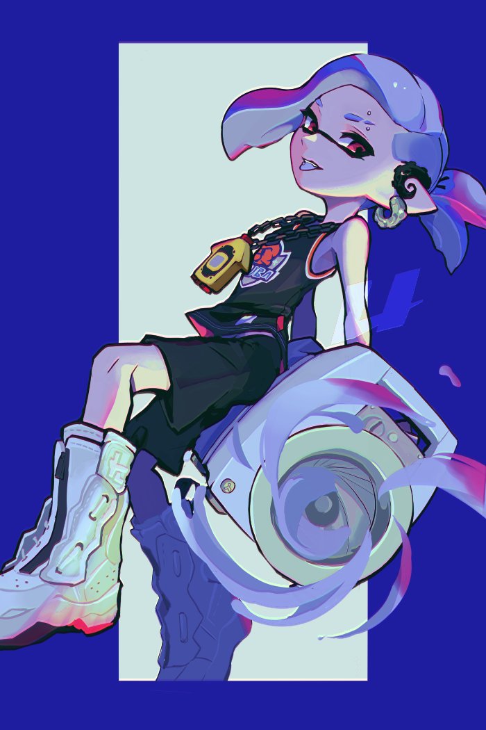 inkling player character and inkling boy (splatoon and 1 more) drawn by imaikuy0