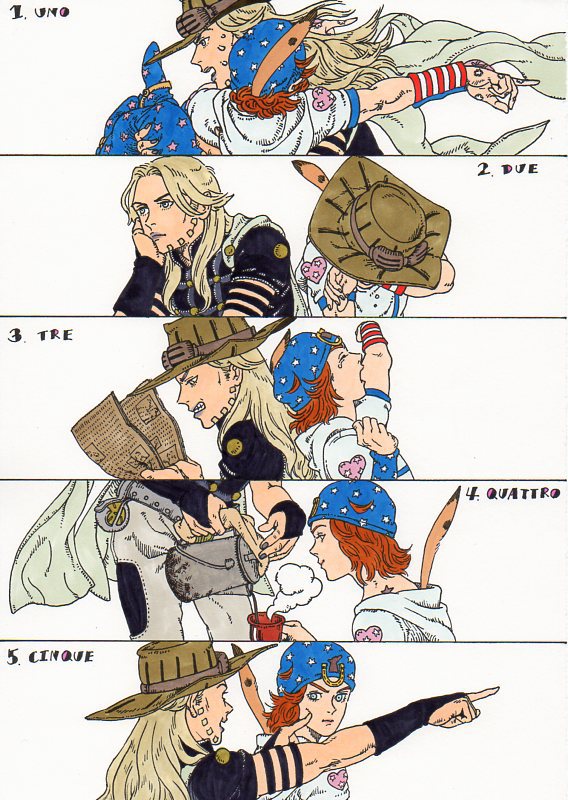 johnny joestar and gyro zeppeli (jojo no kimyou na bouken and 1 more) drawn by le-phare