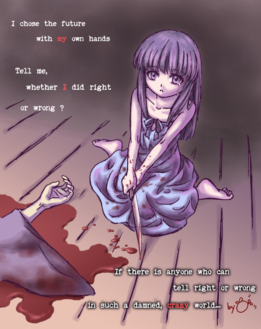 furude rika (higurashi no naku koro ni and 1 more) drawn by orange541