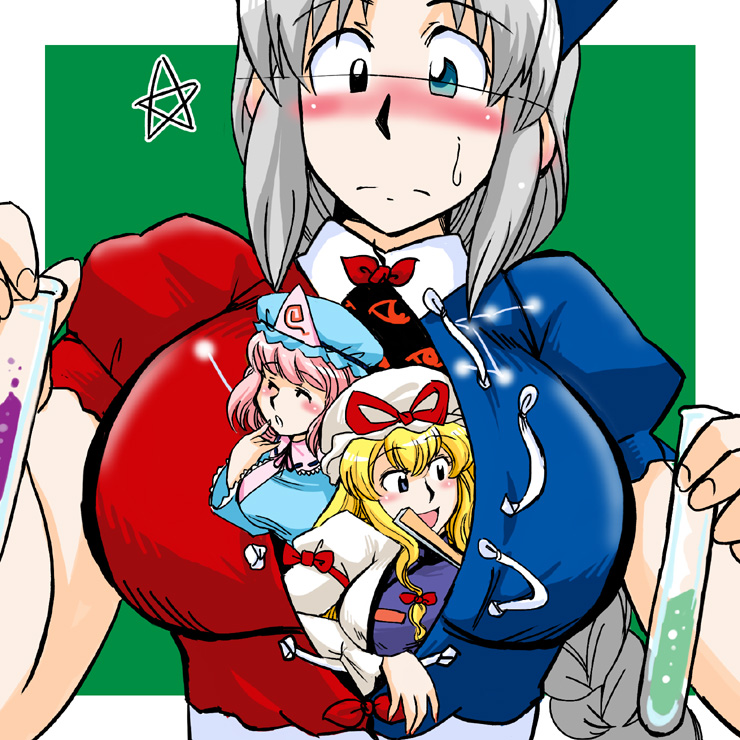 yakumo yukari, saigyouji yuyuko, and yagokoro eirin (touhou) drawn by azuki_osamitsu
