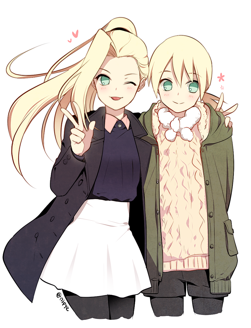 yamanaka ino and yamanaka inojin (naruto and 1 more) drawn by nipye
