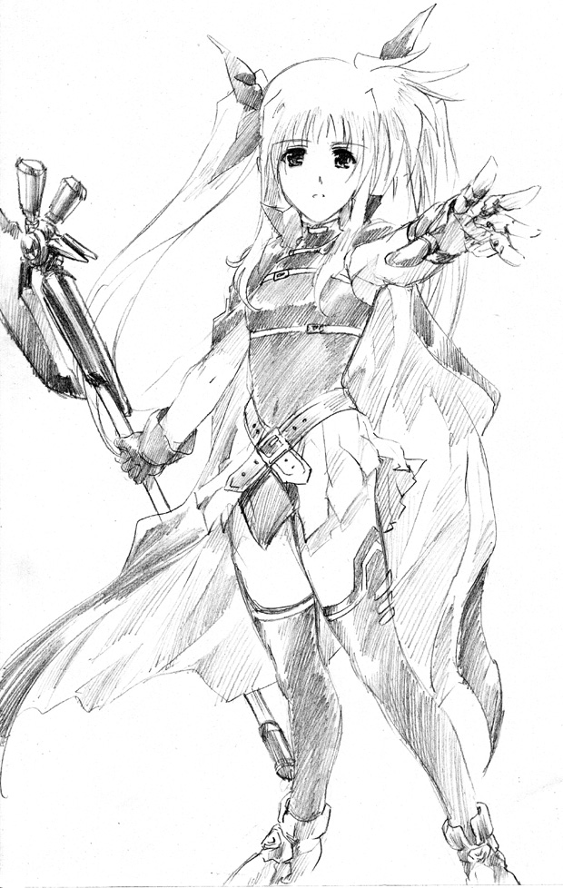 fate testarossa and bardiche (lyrical nanoha and 2 more) drawn by henshako