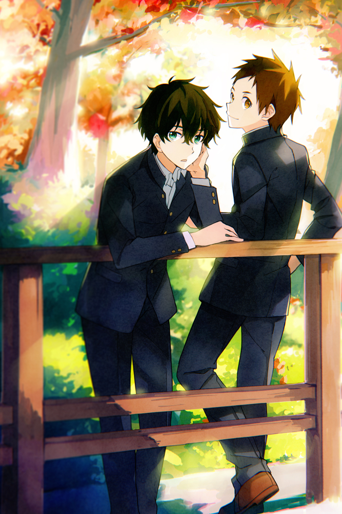 oreki houtarou and fukube satoshi (hyouka) drawn by takerusilt