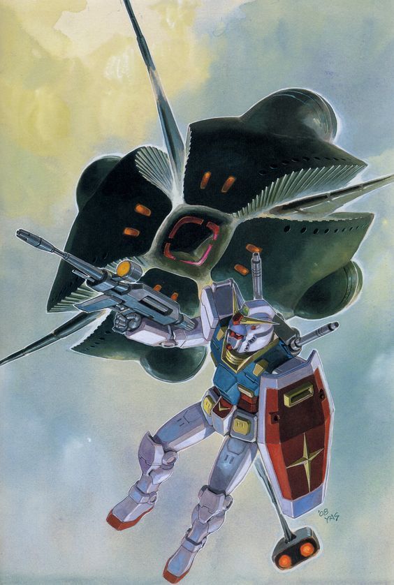 rx-78-2 gundam and braw bro (gundam and 1 more) drawn by yasuhiko_yoshikazu