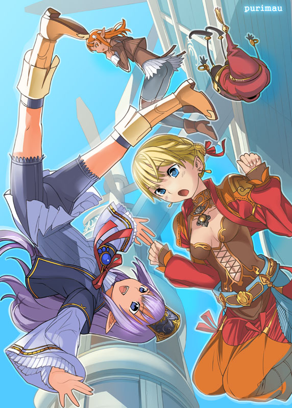 prishe, afumau, and ulmia (final fantasy and 1 more) drawn by robina