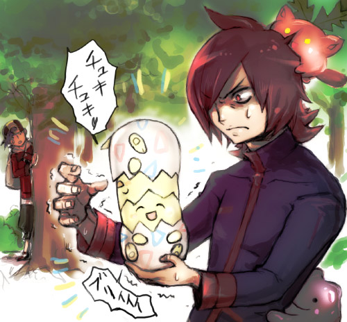 ethan, silver, ditto, togepi, and hoppip (pokemon and 1 more) drawn by manmanman