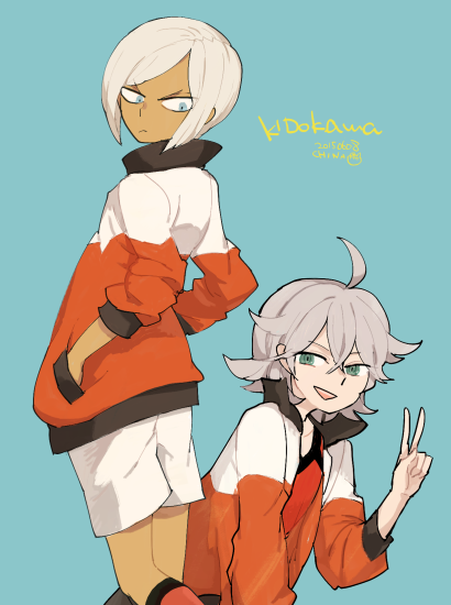 izumi kanaaki and tobisawa mana (inazuma eleven and 1 more) drawn by l_hakase