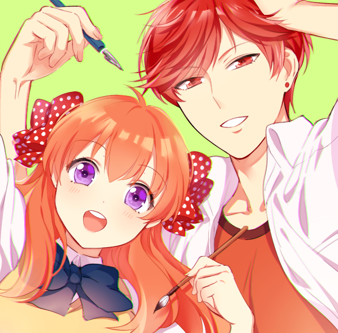 sakura chiyo and mikoshiba mikoto (gekkan shoujo nozaki-kun) drawn by mery_(yangmalgage)