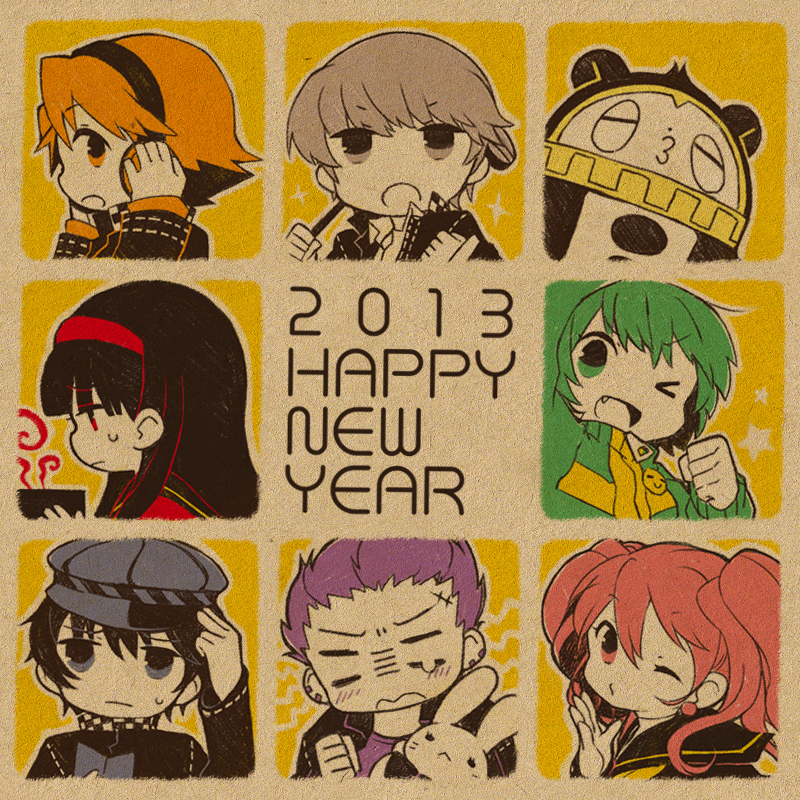 narukami yu, shirogane naoto, satonaka chie, kujikawa rise, amagi yukiko, and 3 more (persona and 1 more) drawn by meshi_(miyuu)