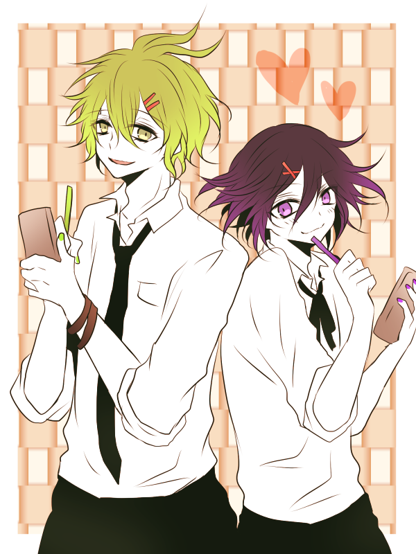 oma kokichi and amami rantaro (danganronpa and 1 more) drawn by negi_(ngng_9)