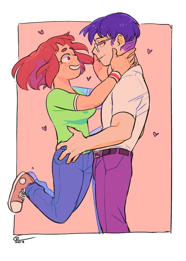uraraka ochaco and iida tenya (boku no hero academia) drawn by imjustanectoplasm