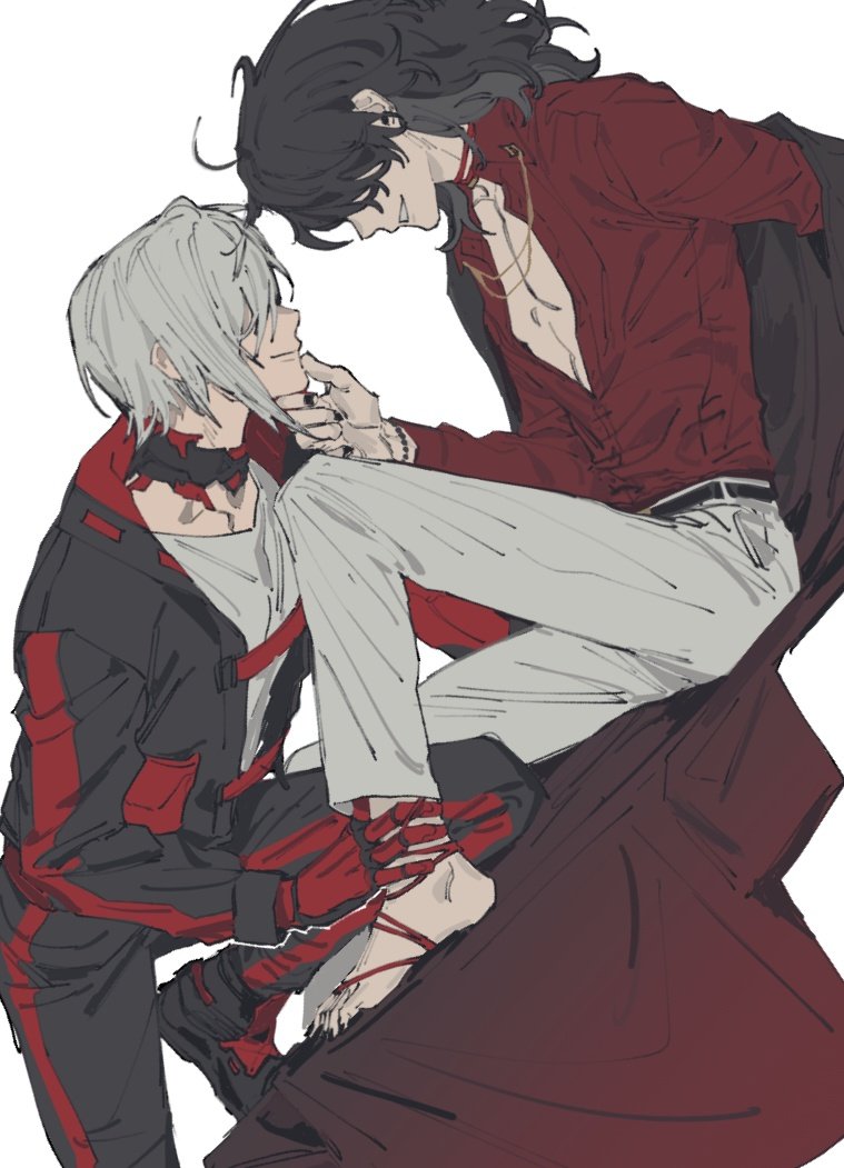 vox akuma and fulgur ovid (nijisanji and 1 more) drawn by fri_emag