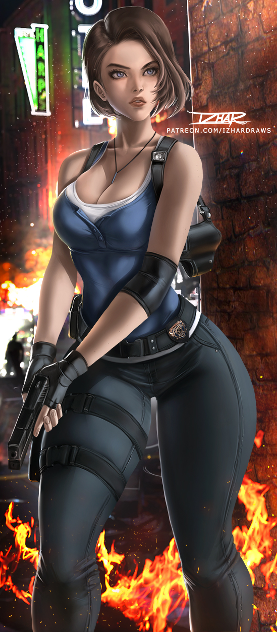 jill valentine (resident evil and 2 more) drawn by izhardraws