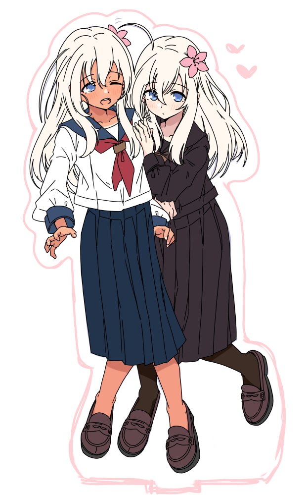 ro-500 and u-511 (kantai collection) drawn by alakoala