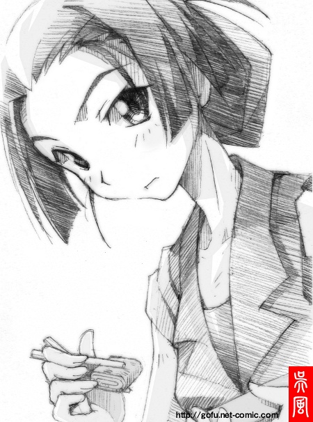 senjougahara hitagi (monogatari and 1 more) drawn by gofu