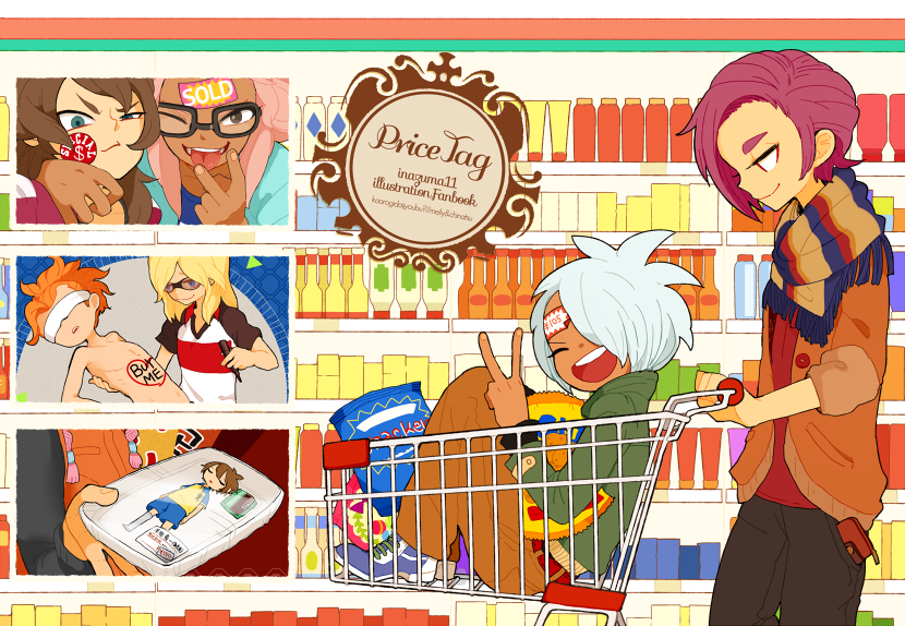 fudou akio, tsunami jousuke, kurama norihito, minamisawa atsushi, kita ichiban, and 2 more (inazuma eleven go and 1 more) drawn by meily