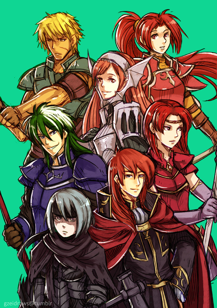 cherche, beruka, jill, michalis, melady, and 2 more (fire emblem and 8 more) drawn by gzei