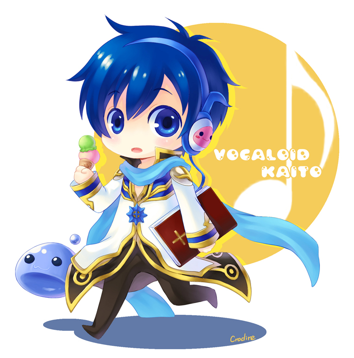 kaito, high priest, poring, and marin (vocaloid and 1 more) drawn by crodire