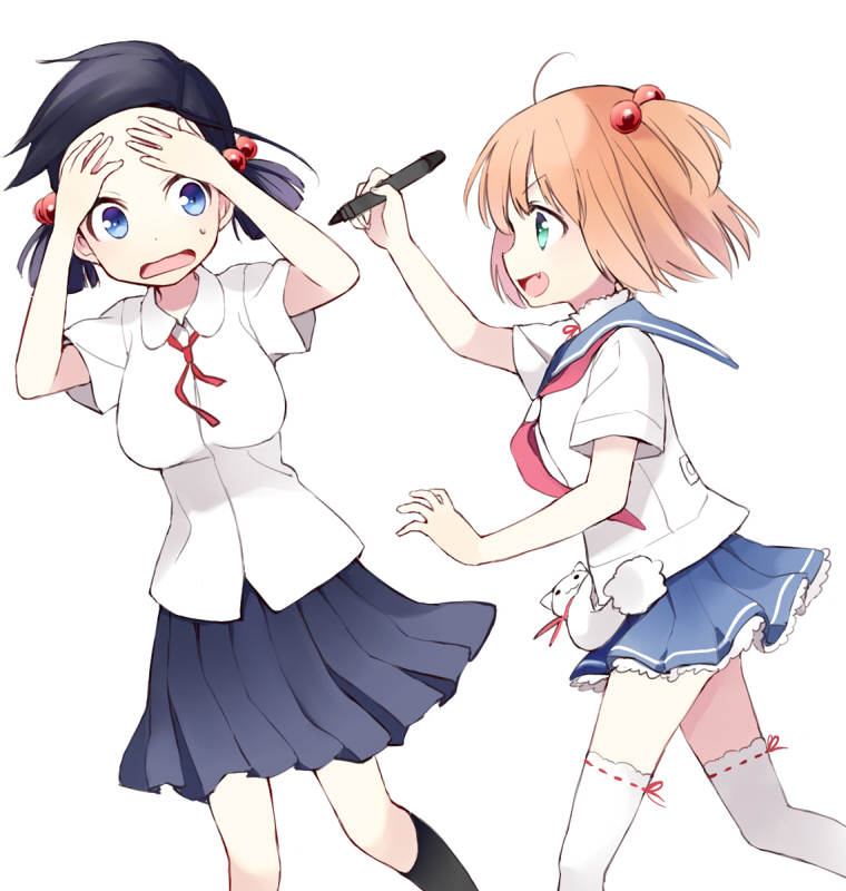 kataoka yuuki and ueshige suzu (saki) drawn by itsumi_(itumiyuo)