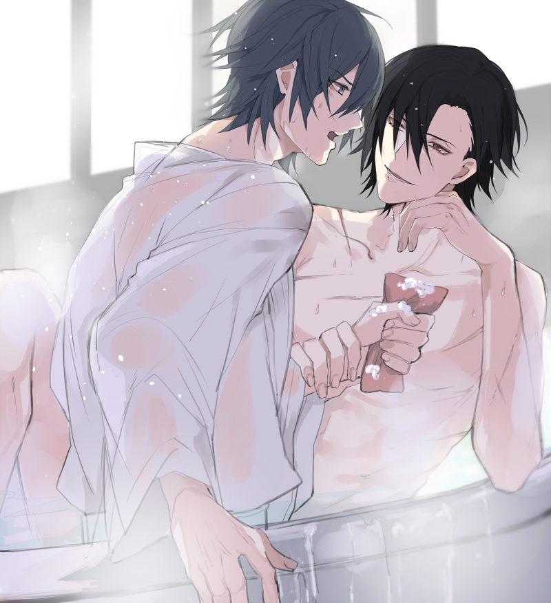 akira and shiki (togainu no chi) drawn by myosotis130