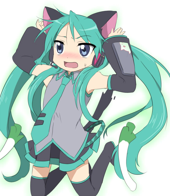 hatsune miku and hiiragi kagami (vocaloid and 1 more) drawn by maruki_(punchiki)