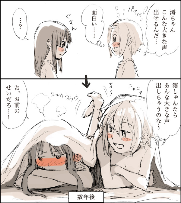 akiyama mio and tainaka ritsu (k-on!) drawn by fukutarou_(enji127)