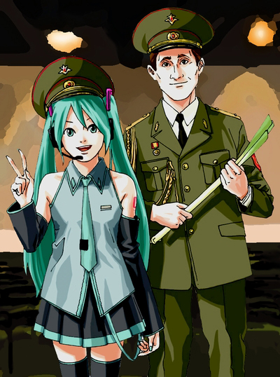 hatsune miku (vocaloid and 2 more) drawn by horikou