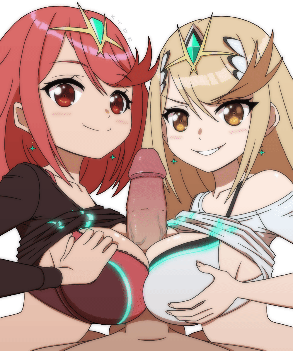 pyra and mythra (xenoblade chronicles and 1 more) drawn by kyde