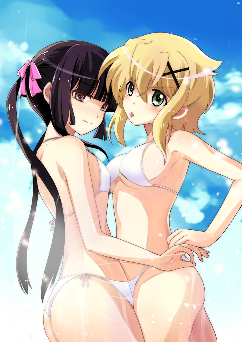 akatsuki kirika and tsukuyomi shirabe (senki zesshou symphogear) drawn by hinaki_(yuzumonaka)