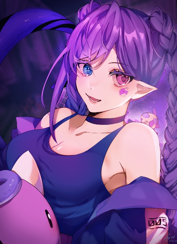 selen tatsuki and dragoon (nijisanji and 1 more) drawn by egoistic