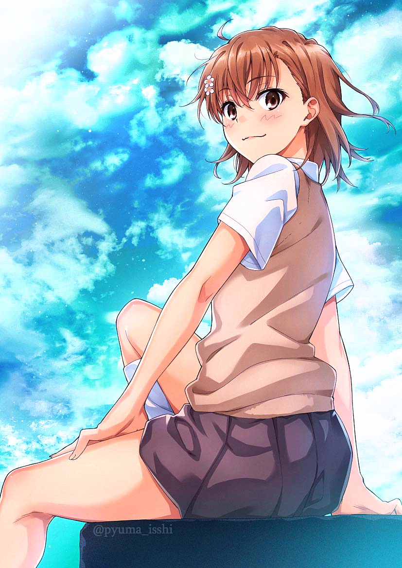 misaka mikoto (toaru majutsu no index and 1 more) drawn by isshi_pyuma