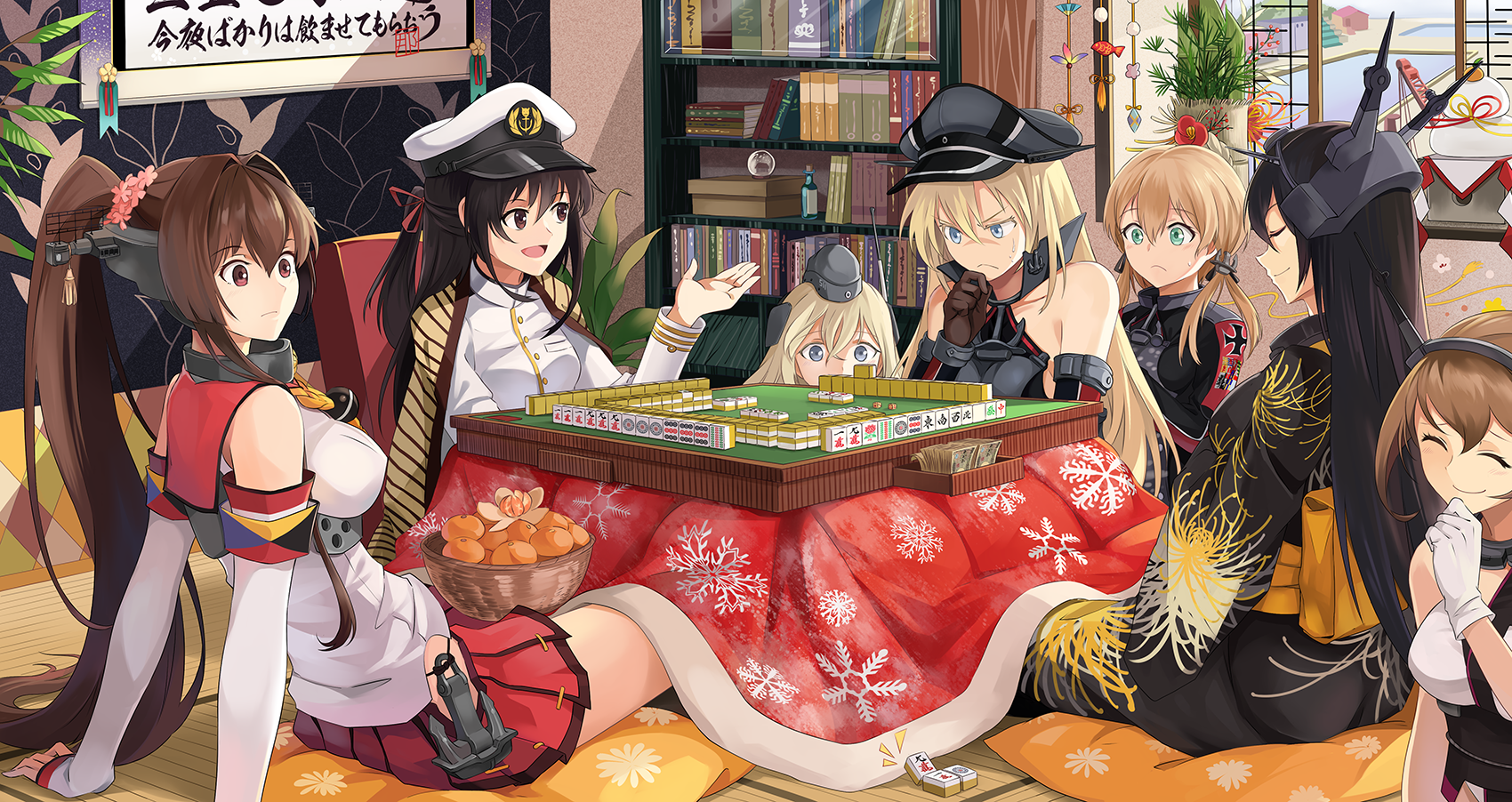 Nagato Female Admiral Yamato Prinz Eugen Mutsu And 2 More Kantai Collection Drawn By Neko Yanshoujie Danbooru