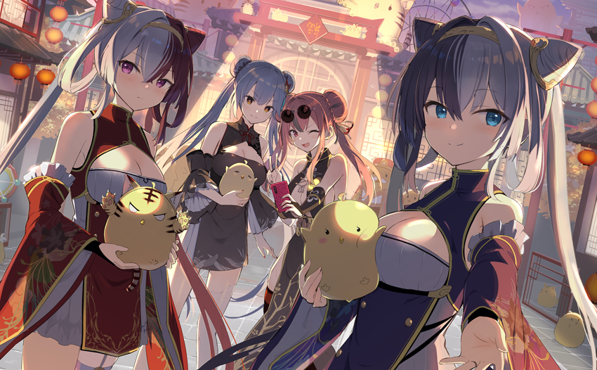 manjuu, bremerton, essex, ying swei, and chao ho (azur lane) drawn by gotyou