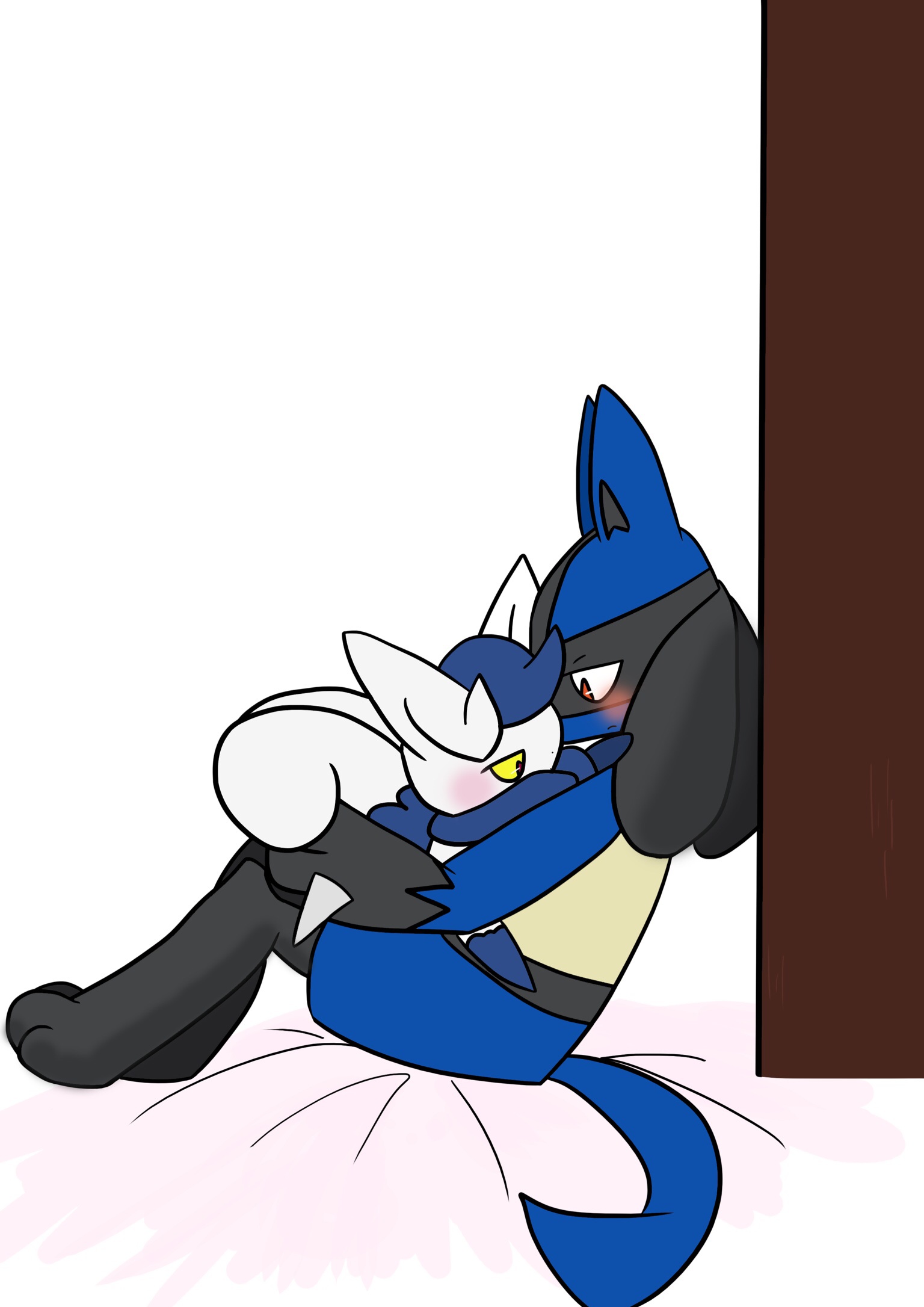 lucario, meowstic, and meowstic (pokemon) drawn by akurosu | Danbooru