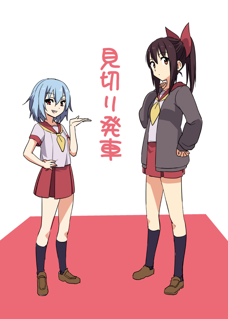 hakurei reimu and remilia scarlet (touhou) drawn by leon_(mikiri_hassha)