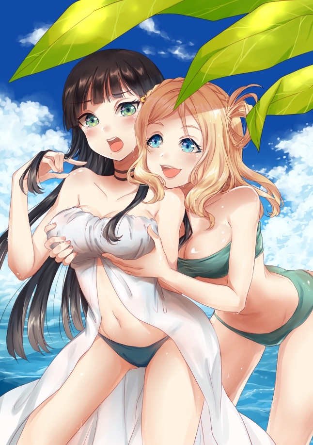 kurosawa dia and ohara mari (love live! and 1 more) drawn by ten-chan_(eternal_s)