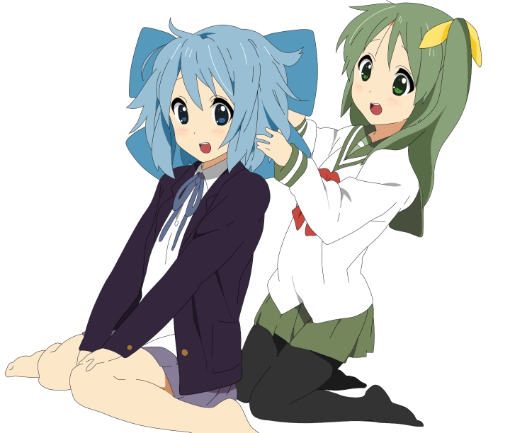cirno, daiyousei, hirasawa yui, and hirasawa ui (touhou and 1 more) drawn by beni_oboro