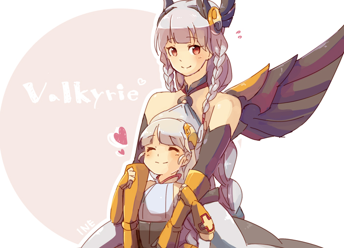 valkyrie and light valkyrie (puzzle & dragons) drawn by ineshumi