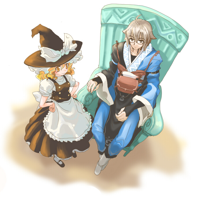 kirisame marisa and morichika rinnosuke (touhou) drawn by nanami_sano