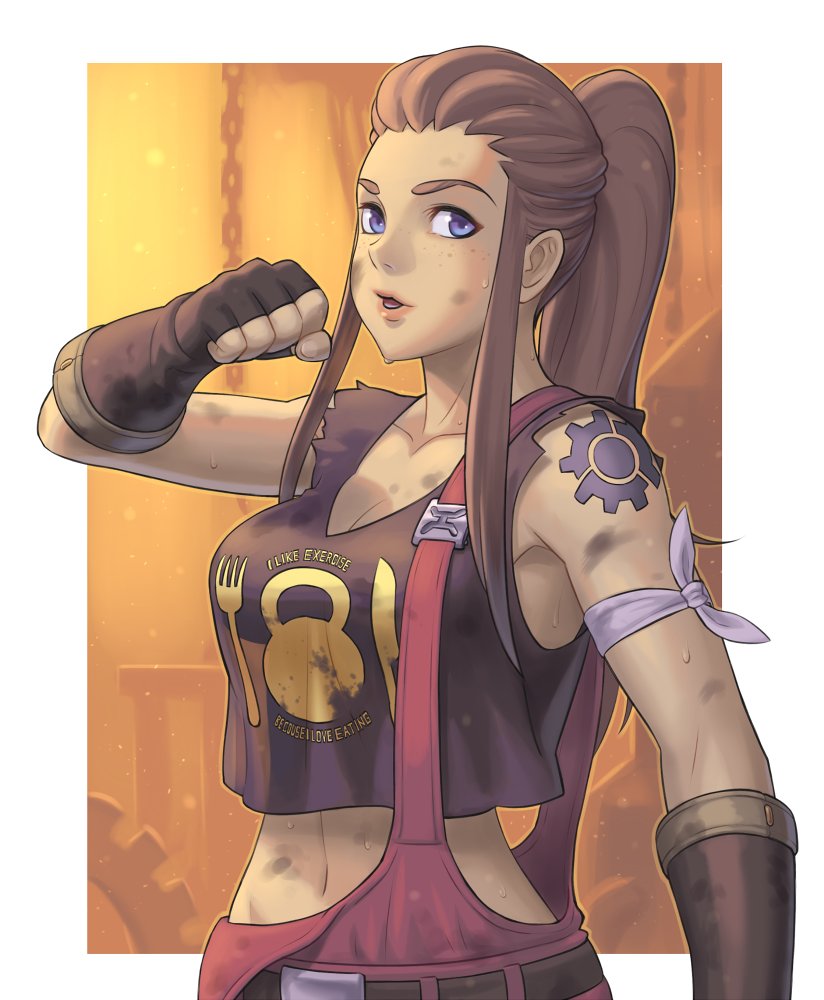 brigitte (overwatch and 1 more) drawn by noppo_(tarstation)
