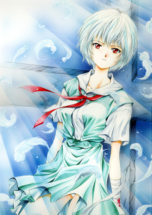 ayanami rei (neon genesis evangelion) drawn by yuuki_setsuna_(aonekokan)