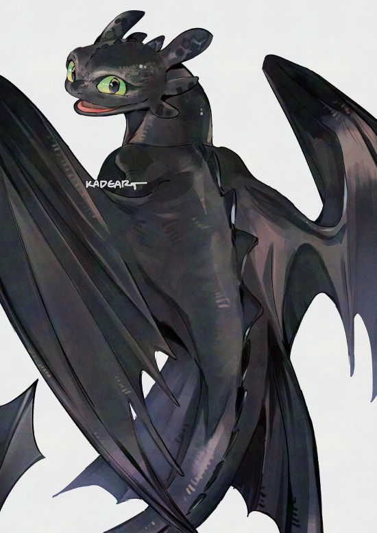 toothless (how to train your dragon) drawn by kadeart