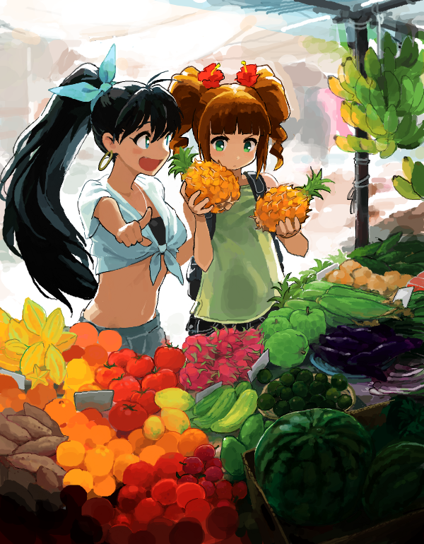 ganaha hibiki and takatsuki yayoi (idolmaster) drawn by ros08154