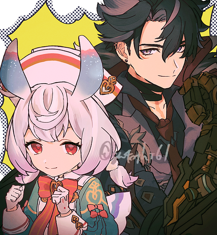 wriothesley and sigewinne (genshin impact) drawn by suitchi_(gn4othi61)