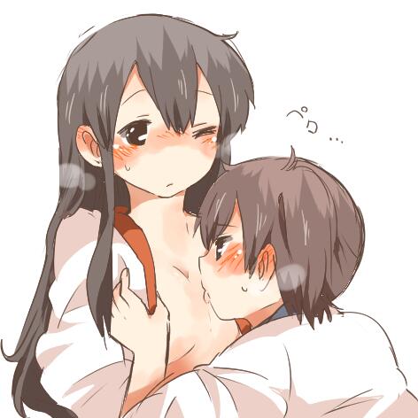 kaga and akagi (kantai collection) drawn by rebecca_(keinelove)