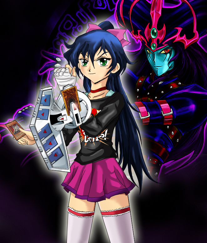 magician of black chaos and aoi katsu (yu-gi-oh! and 2 more) drawn by djlordsuzaku_(jayjay80)
