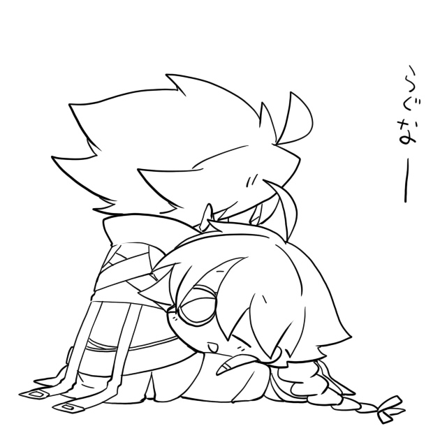 ragna the bloodedge and nu-13 (blazblue) drawn by kuro_yuzu