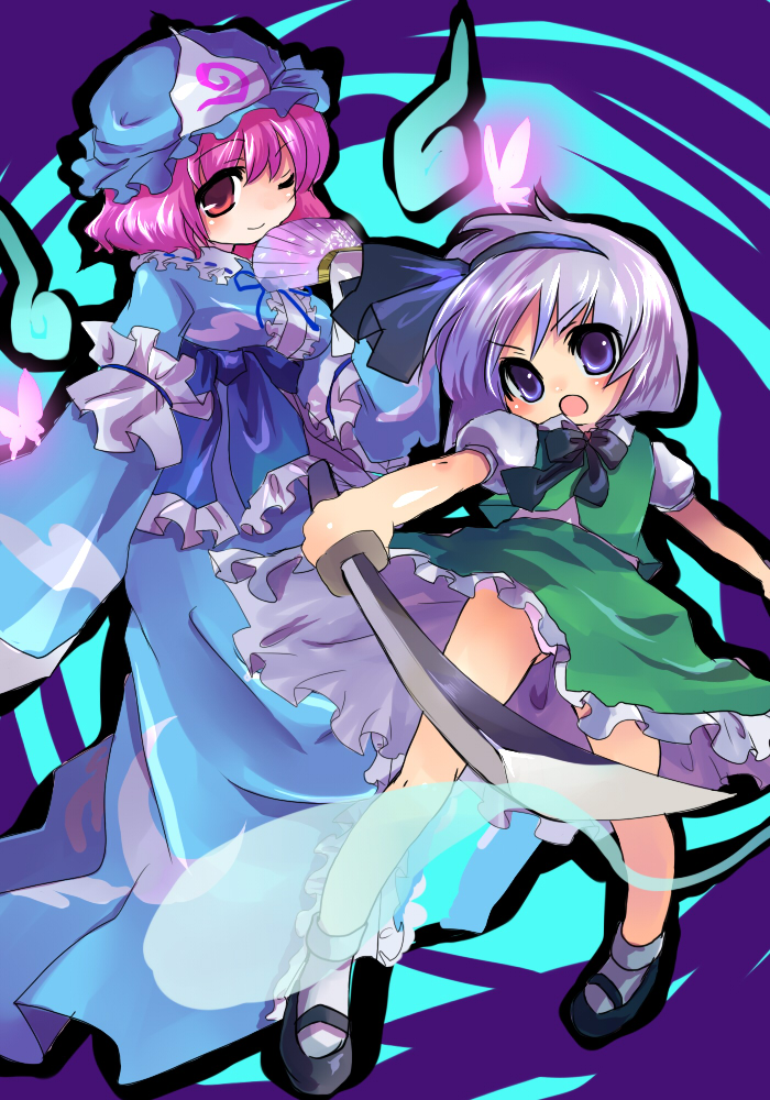 konpaku youmu and saigyouji yuyuko (touhou) drawn by kobanzame