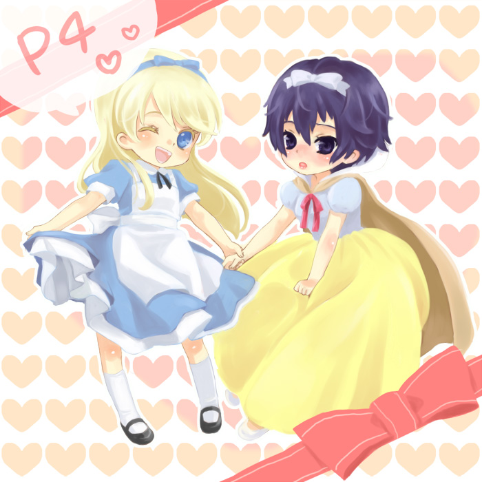 shirogane naoto, alice, kuma, and snow white (original and 4 more) drawn by chieri